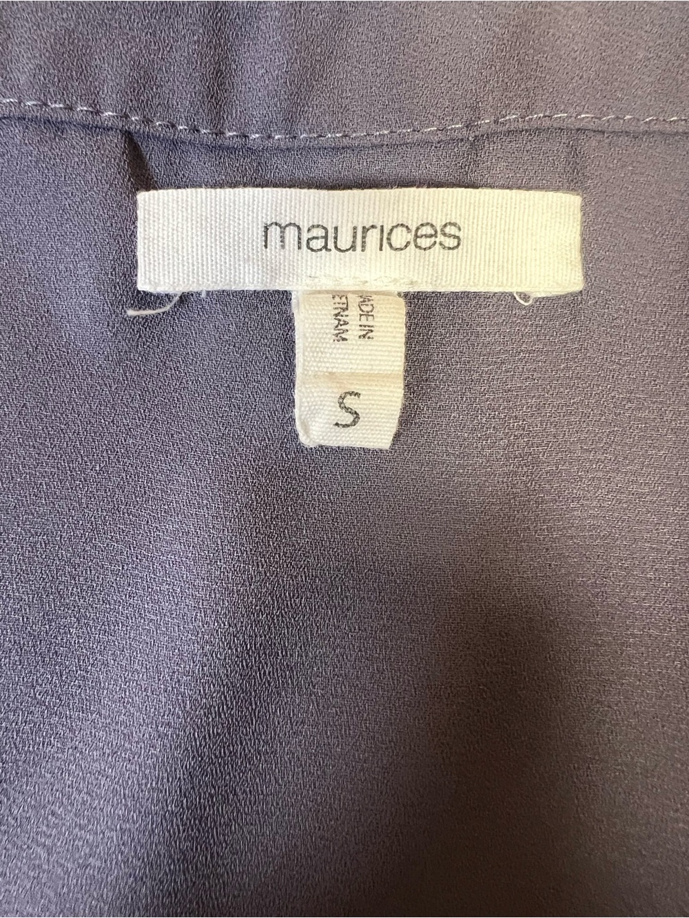 Maurices Slate Blue/Mauve Zip-Up Short Sleeve Blouse - Picture 5 of 6